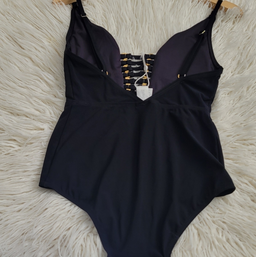 Zimmermann Black Women One-Piece Swimsuit with Ladder Back Accents